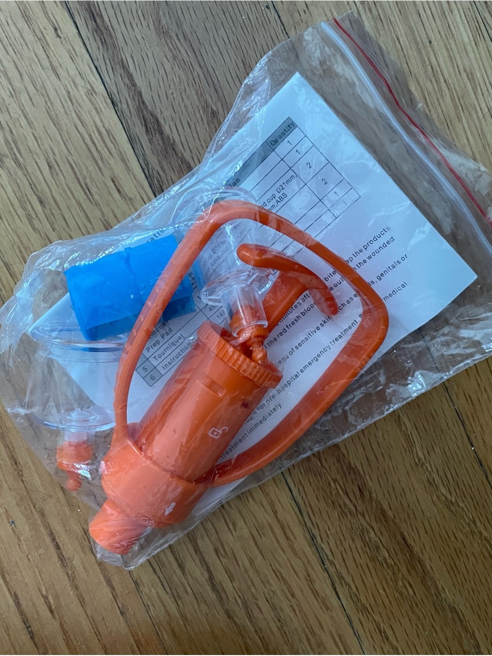 Orange Portable Hand Pump with Hose - Home Dining Accessory